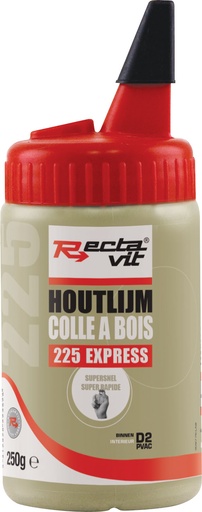 [REC-113998] Houtlijm 225 Express Wit, droogt semi-transparant op 0,25kg