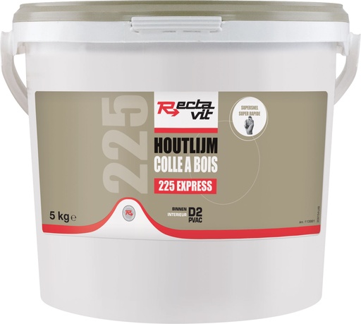 [REC-113991] Houtlijm 225 Express Wit, droogt semi-transparant op 5kg