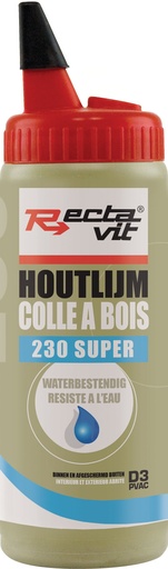 [REC-114070] Houtlijm 230 Super Wit, droogt transparant op 0,5kg