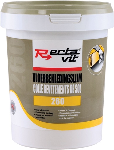 [REC-114125] Decoratielijm 260 Vloer- en wandbekledingslijm Wit, droogt semi-transparant op 1,25kg