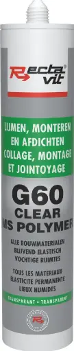 [REC-114181] Montagelijm G60 Clear Transparant 0,29L