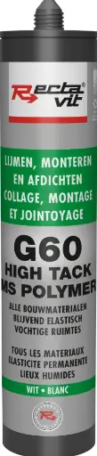 [REC-113850] Montagelijm G60 High Tack Zwart 0,29L