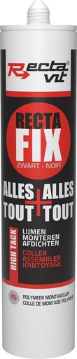 [REC-113869] Montagelijm RectaFix 'Alles+Alles' Zwart 0,29L