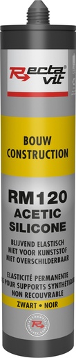 [REC-113646] Bouw & Beglazing RM120 Bouw (Acetic Silicone) Zwart 0,31L
