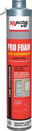 [REC-122985] Montageschuim Pro Foam Low Expansion Click&Fix Champagne 0,8L