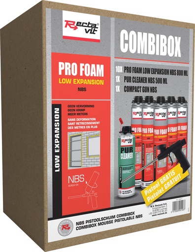 [REC-125201] Mousses de montage Pro Foam Low Expansion NBS - Combibox Champagne 1set