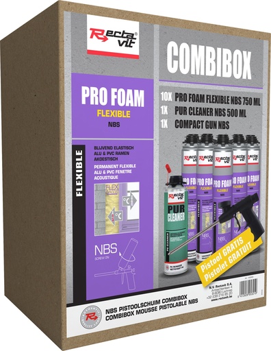 [REC-125202] Geluidsdempend Pro Foam Flexible NBS - Combibox Champagne 1set