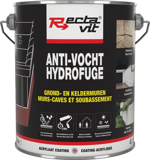 [REC-125216]  Anti-Vocht Grond- en Keldermuren Wit 4L