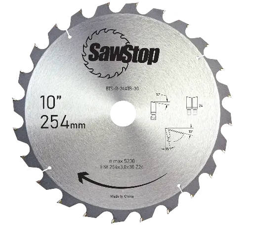 [BTS-R-24ATB-30] SawStop lame de scie refente 24 dents - 254 mm / alésage 30 mm