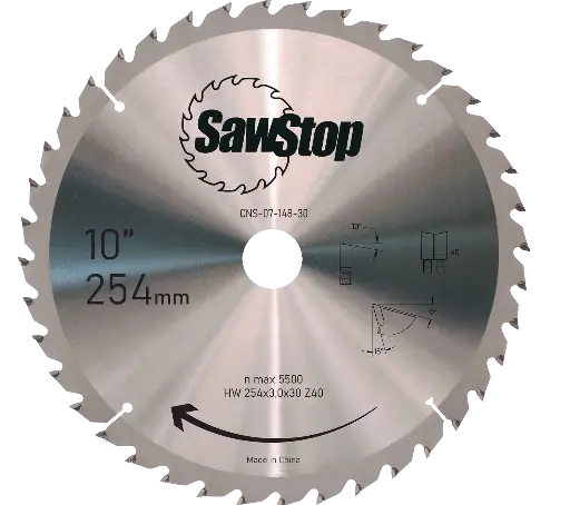 [CNS-07-148-30] SawStop lame de scie universelle 40 dents - 254 mm / alésage 30 mm