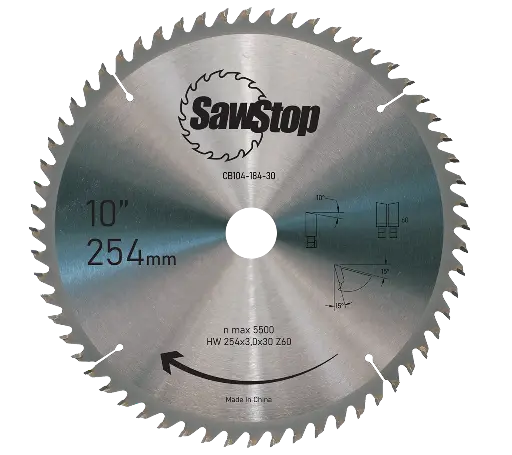 [CB104-184-30] SawStop lame de scie universelle 60 dents - 245 mm / alésage 30 mm