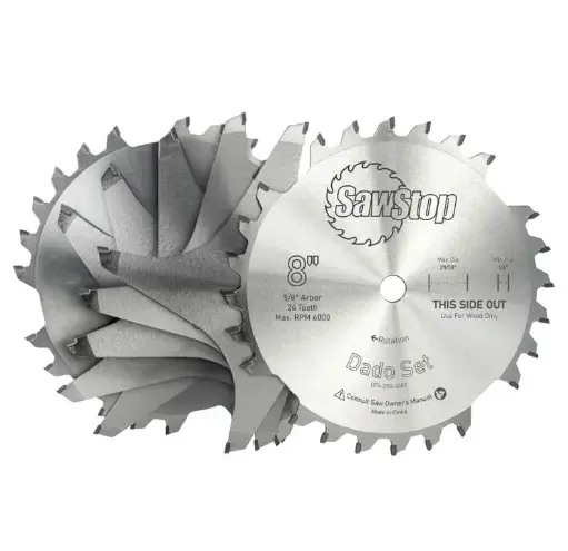 [BTS-DS8-2402-I] SawStop jeu de lames à rainurer Premium Dado Set 8" / alésage 30 mm