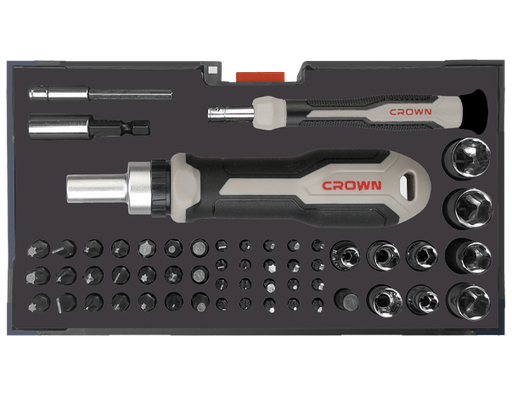 [CRO-CPHBH-AXA55] crown Professionele bitset 55-delig, CR-V, verchroomd-CPHBH-AXA55