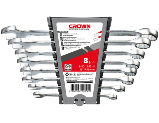 [CRO-CPHWC-XA8] crown Professionele steekringsleutelset, 8-delig, CR-V, gebrutaleerd-CPHWC-XA8