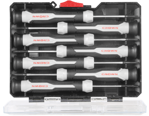 [CRO-CPHDP-AXA7] crown Professionele precisieschroevendraaierset 7-delig, CR-V, verchroomd-CPHDP-AXA7